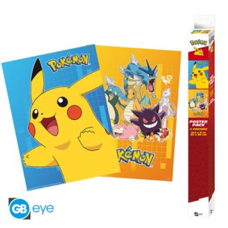 POKEMON - Set 2 Posters Chibi 52x38 - Personnages colorés