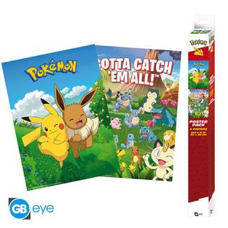 POKEMON - Set 2 Posters Chibi 52x38 - Décorations